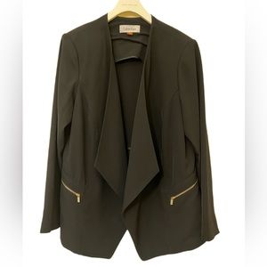 Calvin Klein Long Open Front Zipper Blazer Size 14W